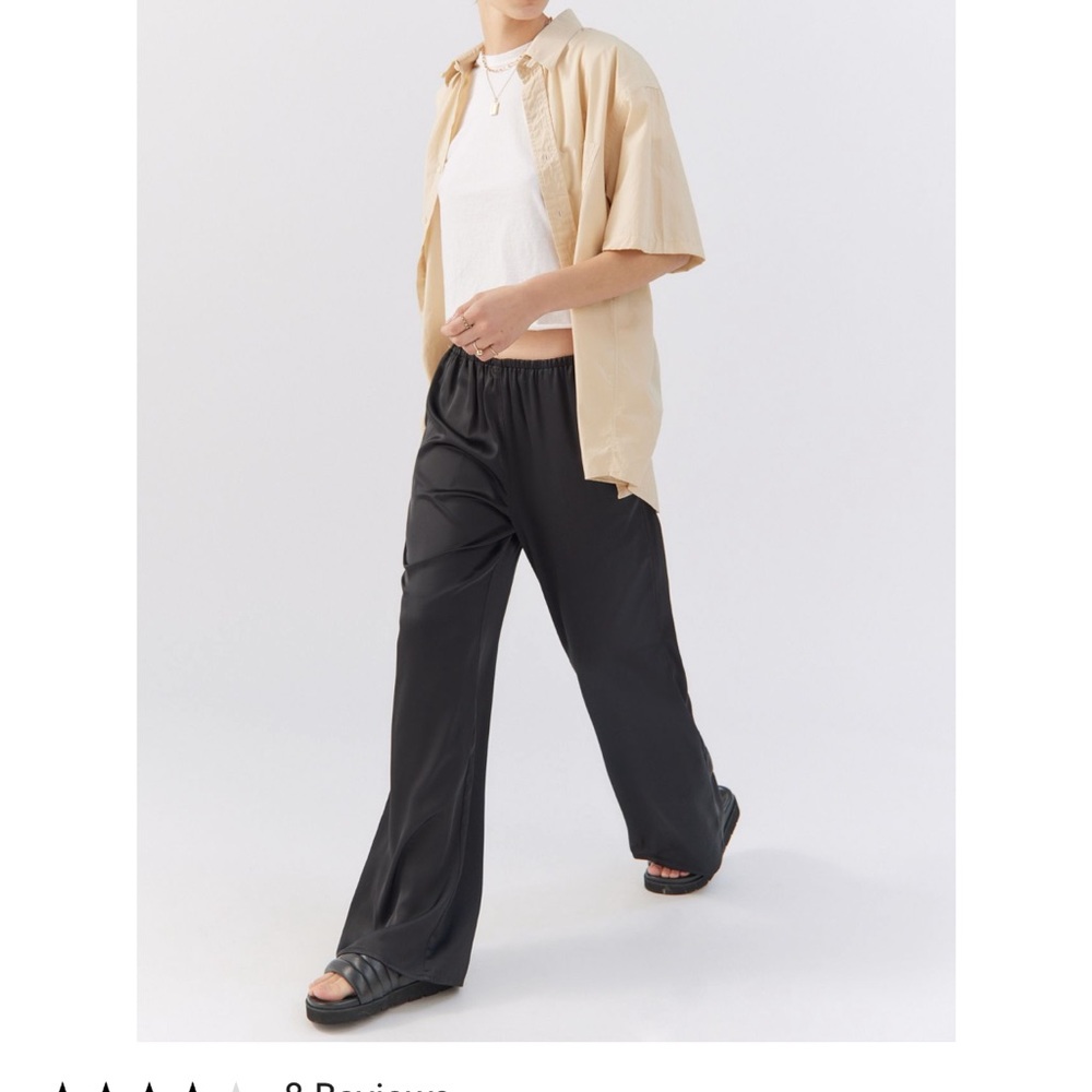 Urban Outfitters Satin Pull on Pants - black - small
